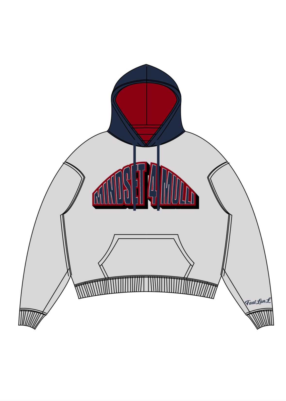 GREY/RED/BLUE BRAINS HOODIE