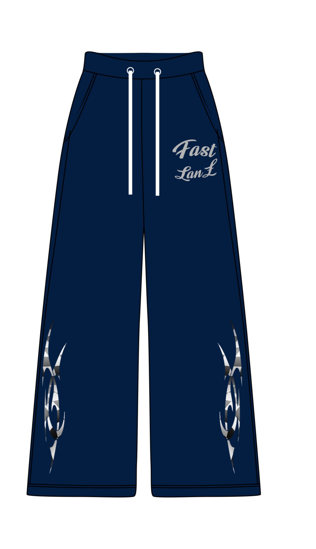 NAVY FAST LANE BOTTOMS (STRAIGHT LEG)