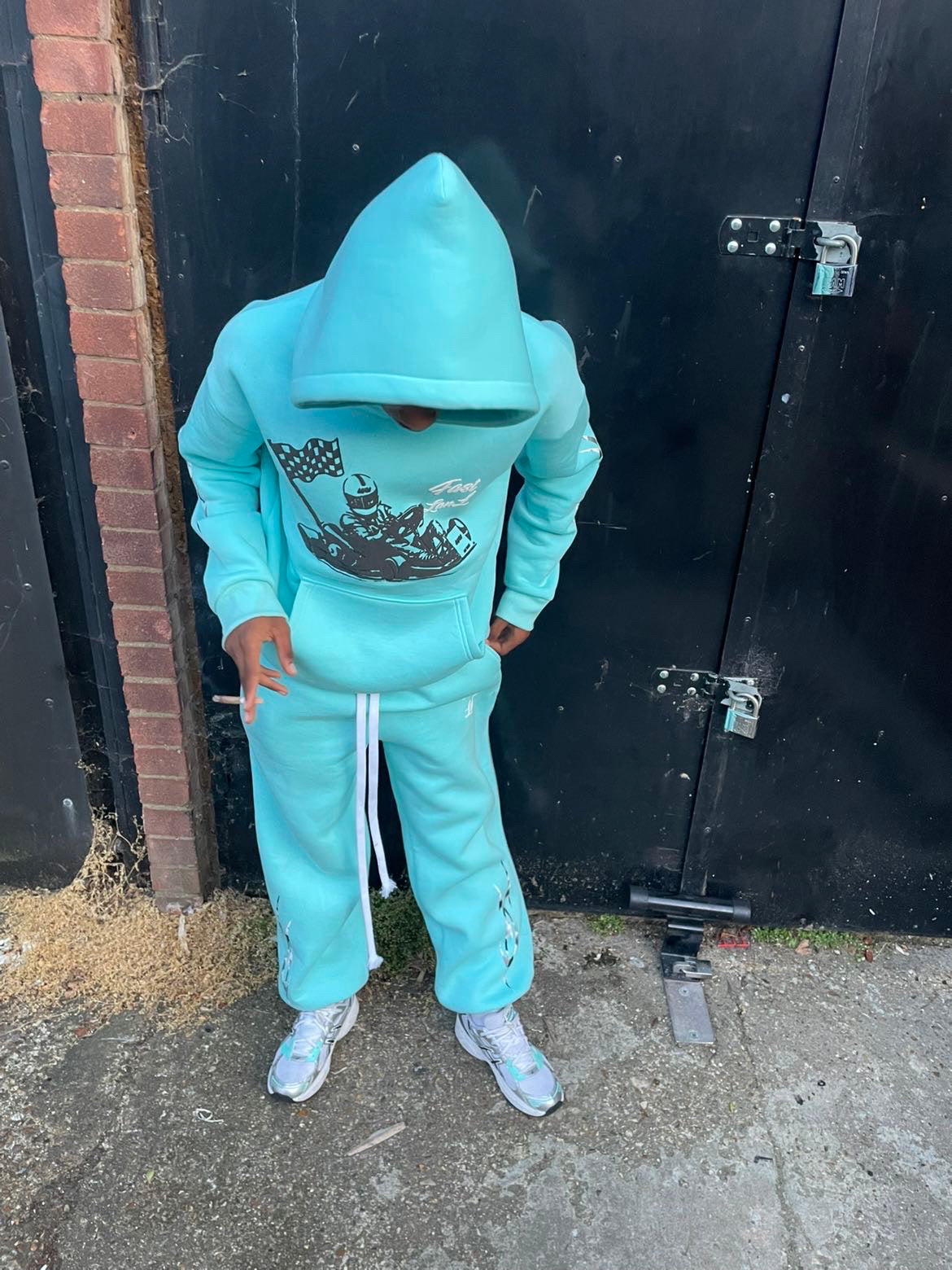 TURQUOISE FAST LANE GO KART HOODIE
