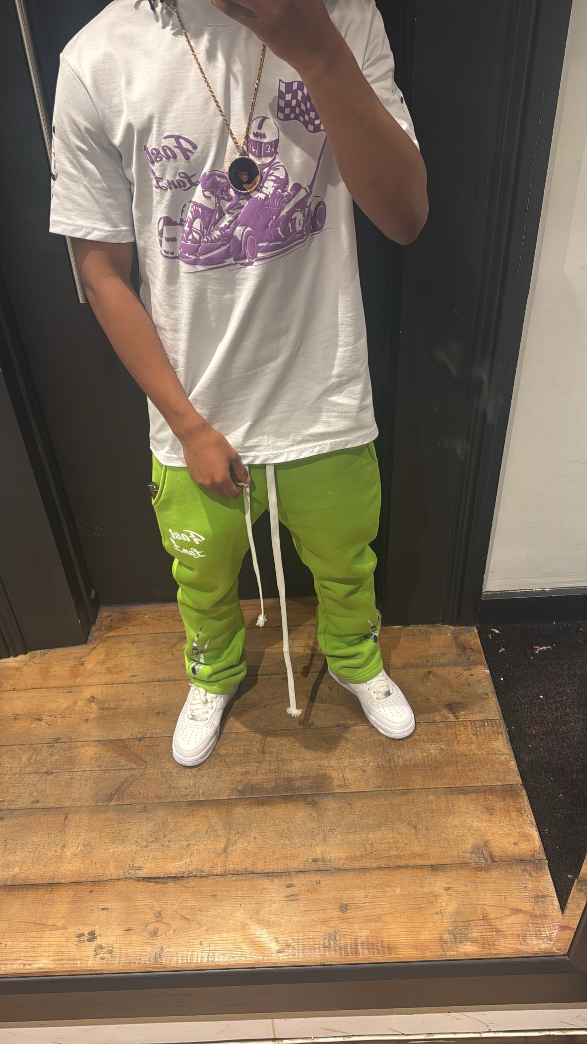 LIME GREEN FAST LANE BOTTOMS (STRAIGHT LEG)