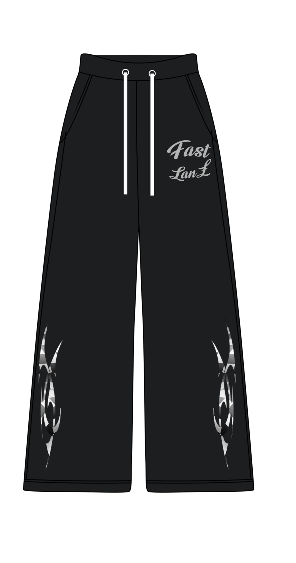 BLACK FAST LANE BOTTOMS (STRAIGHT LEG)