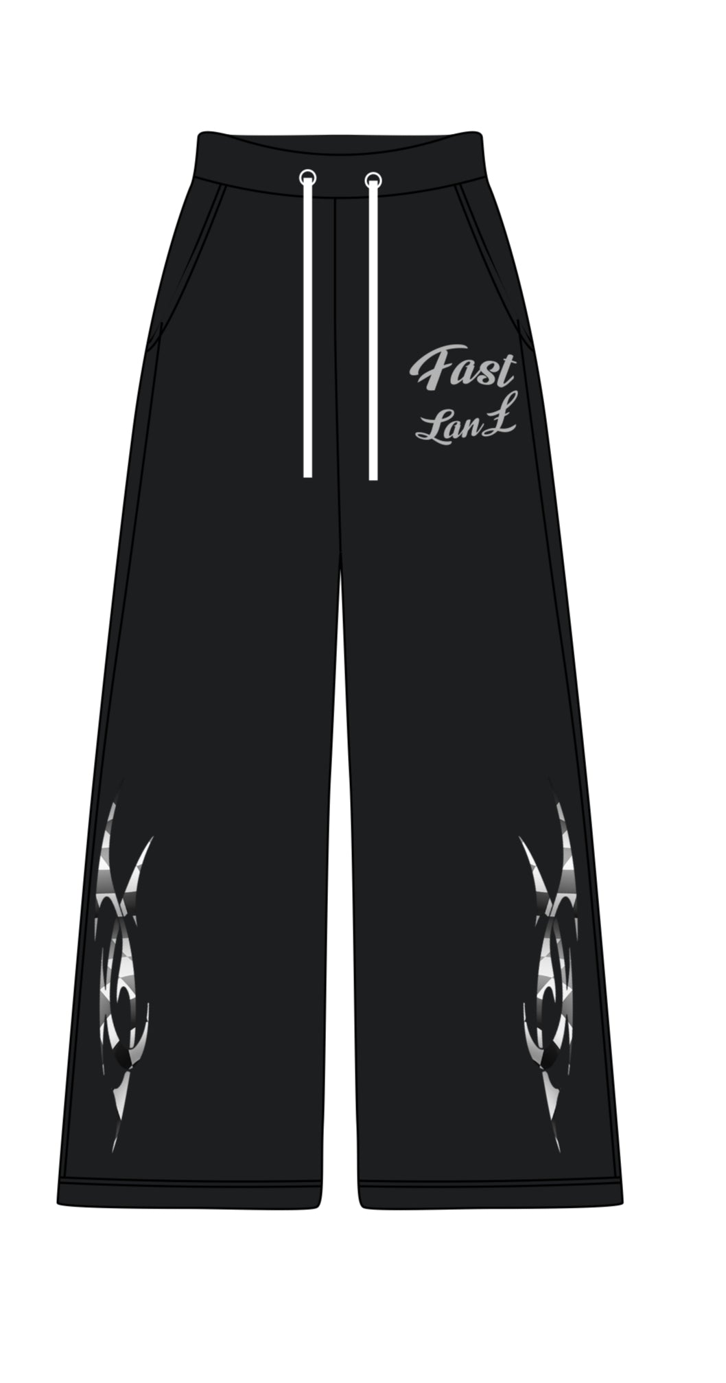 BLACK FAST LANE BOTTOMS (STRAIGHT LEG)