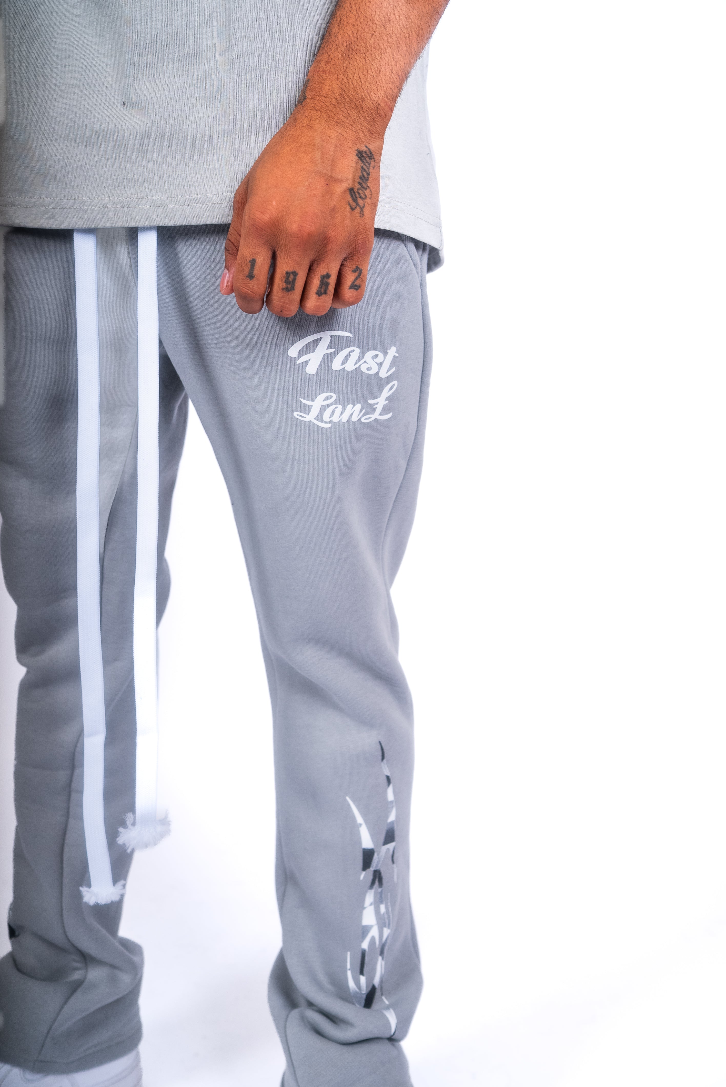 GREY FAST LANE BOTTOMS (STRAIGHT LEG)