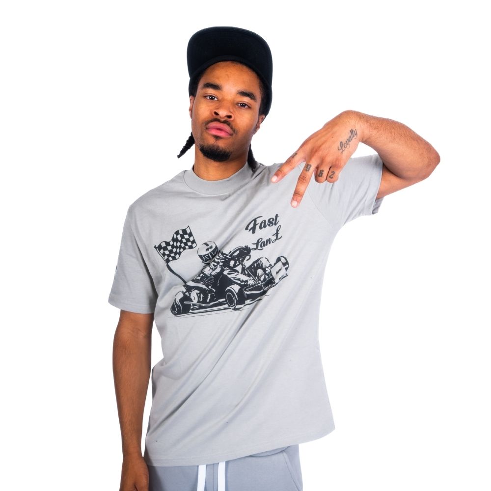 CHARCOAL GREY GO KART FAST LANE TEE