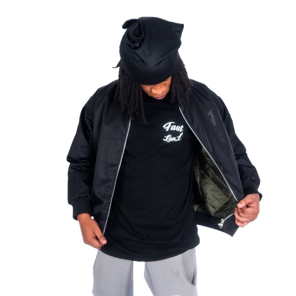 BLACK/GREY FAST LANE TEE