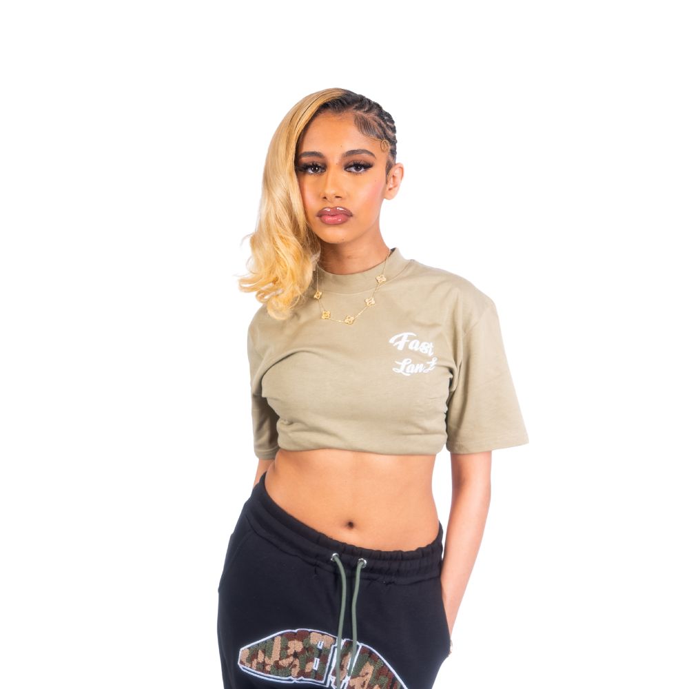 BROWN/KHAKI FAST LANE TEE